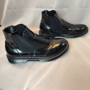 Electric Karma London Fashion Ankle Boot Black Womens 9 Pullon Round Toe